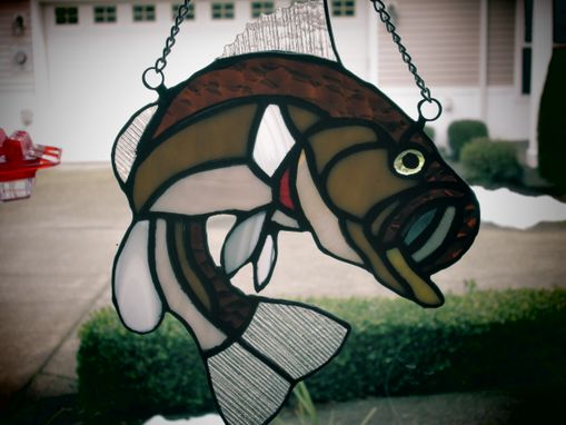 Custom Made Stained Glass Big Mouth Bass Fish