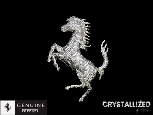 Custom Made Ferrari Crystallized Car Horse Emblem Bling Genuine European Crystals Bedazzled