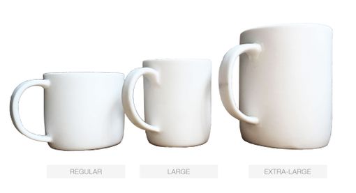 Custom Made Extra Large Matte Porcelain Usa Made Mug- White