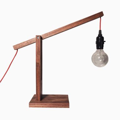 Custom Made Modern Walnut Desk Lamp