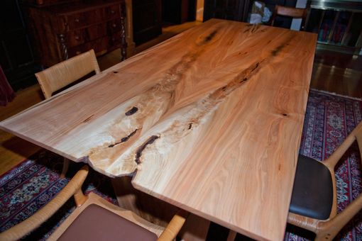 Custom Made Slver Maple Crotch Figure Dining Table