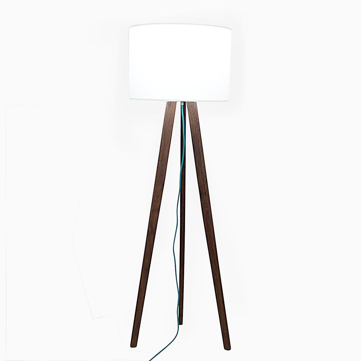 Buy A Handmade Solid Walnut Mid Century Modern Tripod Floor Lamp