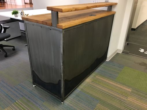 Custom Made Steel And Reclaimed Hardwood Standing Desk