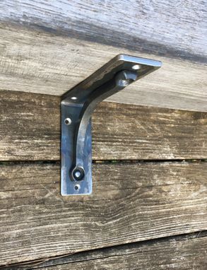 Custom Made Mantel Shelf Bracket 2" Wide Heavy Duty - Metal Hand Forged Corbel - Farmhouse Rustic Iron Bracket