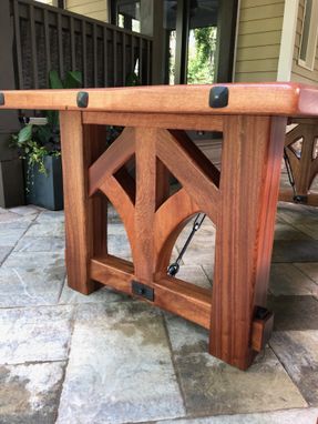 Custom Made Solid Sapele Dining Table And Bench