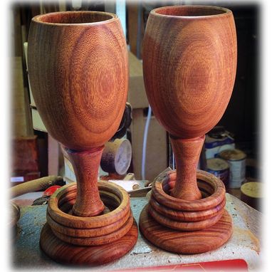 Custom Made Toasting Glasses In Bocote (Wedding And 5th Year Anniversary)