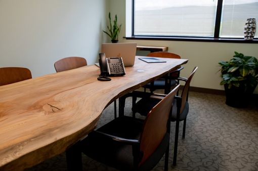 Custom Made Sycamore Conference Table, Sycamore Dining Table, Live Edge Conference Table, Meeting Table