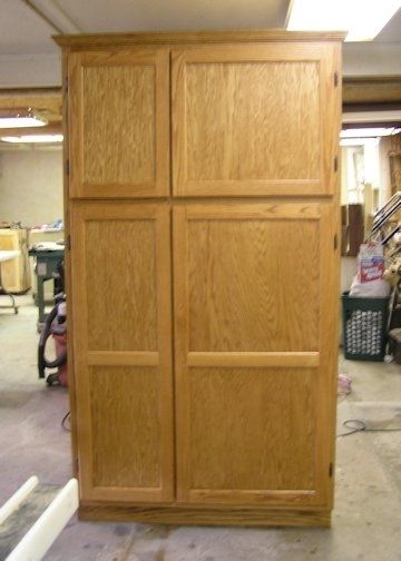 Handmade 7 Foot Tall Oak Pantry With Hidden Gun Storage By New