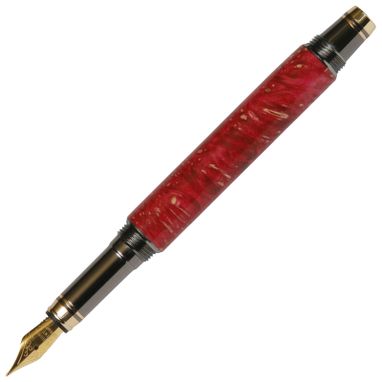 Custom Made Lanier Elite Fountain Pen - Red Box Elder - Fe7w15