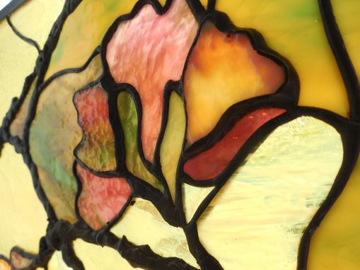 Custom Made Stained Glass Panel Flowering Branches
