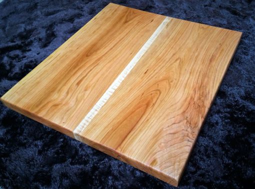 Custom Made Cherry Butcher Block With Tiger Maple Accent