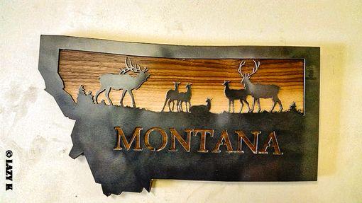 Custom Made Personalized Metal And Wood State Hanging Sign