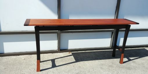 Custom Made Antikea Floating Top Sofa (Entry, Hall, Console) Table In Sapele And Wenge