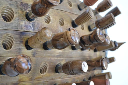 Custom Made Wine Barrel Bottle Stopper Display - Fifty Gates - Made From Retired California Wine Barrels