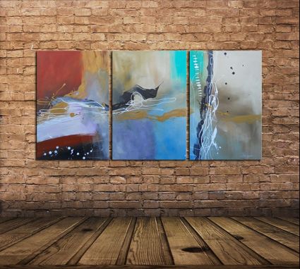 Custom Made Large Modern Paintings - Triptych Multi Panel