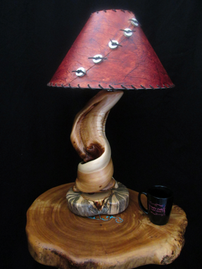 Custom Made Juniper Log Table Lamp, Rustic Home Deco