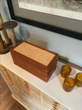 Custom Made Handmade Mahogany And Birdseye Maple Keepsake Box For Jewelry, Heirlooms, Storage, Collectibles,