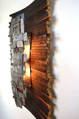 Custom Made Wine Barrel Art And Wall Light - Hehku - Made From Retired California Wine Barrels And Rings