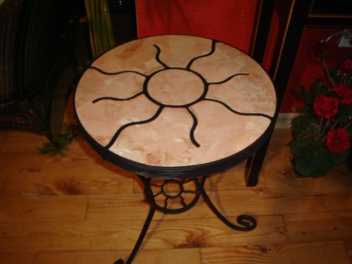 Custom Made Two Tone Marbly Concrete Sun Table