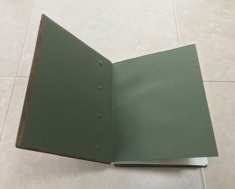 Custom Made An Elegant Journal, Bound In Dark Brown Wood And Green Leather, With Celtic Leather Rivets
