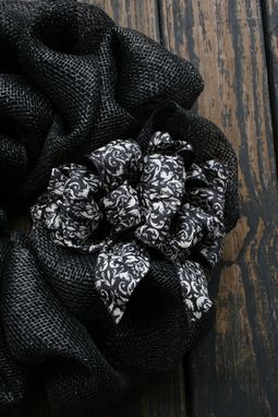 Custom Made Black Faux Burlap Wreaths For Double Doors