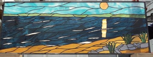 Hand Made Stained Glass Scenic Beach Design P 16 By Terraza Stained Glass