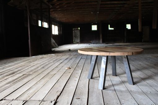 Custom Made Circular Reclaimed Wood Coffee Table