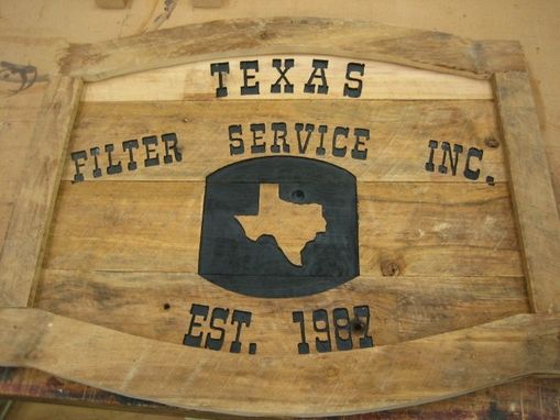 Custom Made Business Sign Made From Reclaimed Cypress.