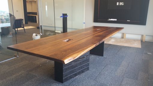Custom Made Live-Ish Edge Conference Table In Walnut