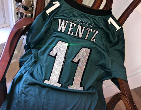 Custom Made Crystallized Jersey Any Team Player Nfl Football Sports Bling European Crystals Bedazzled
