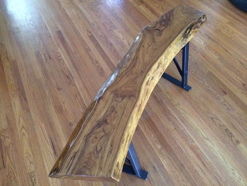Custom Made Wood Slab Bench