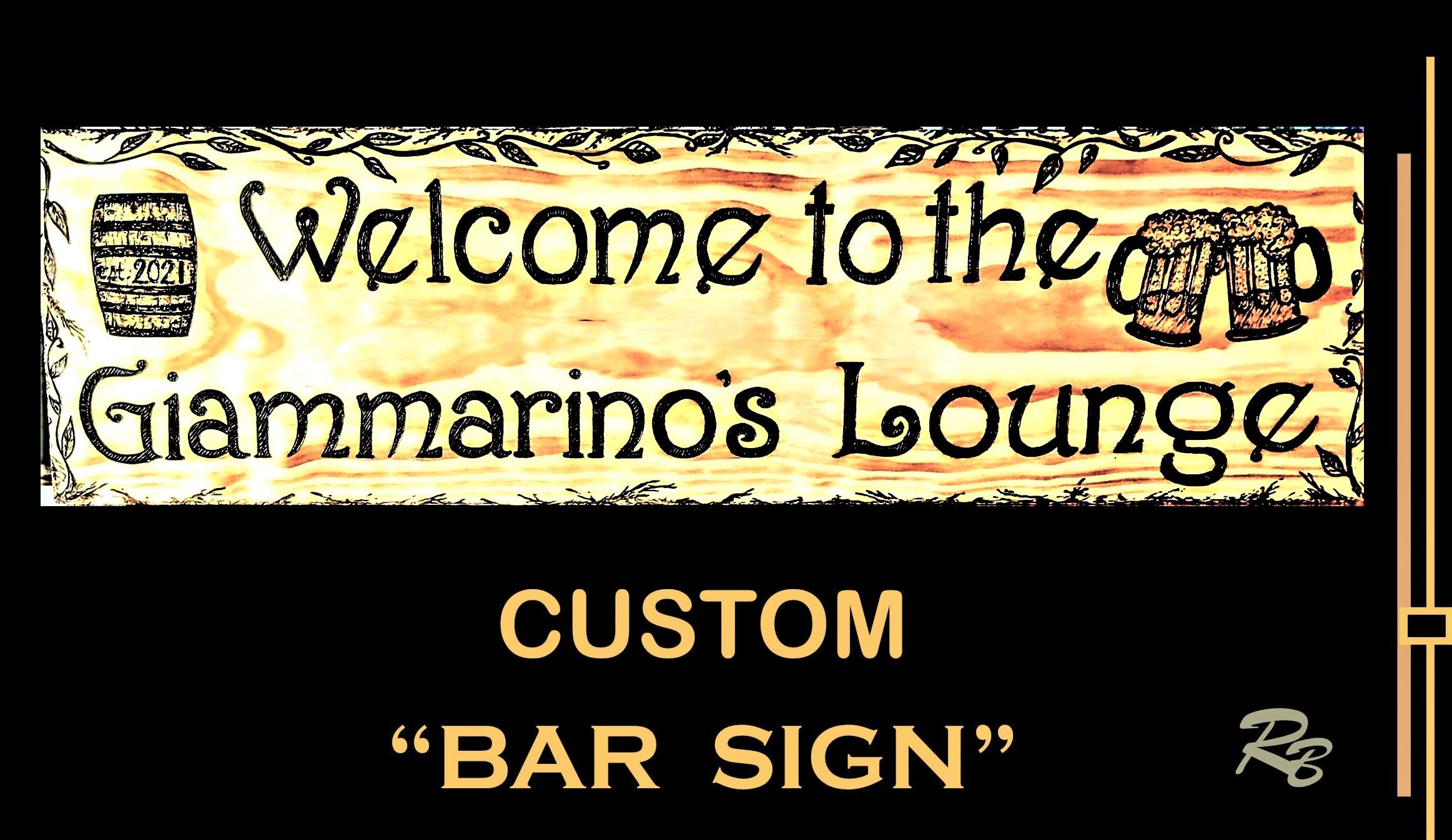 Hand Crafted Bar Sign, Pub Sign, Bar, Decor, Signs, Home Bar, Lounge