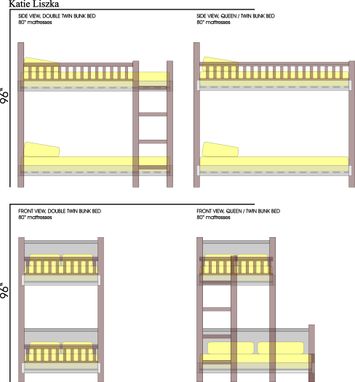 Custom Made Twin And Queen Size Bunk Beds