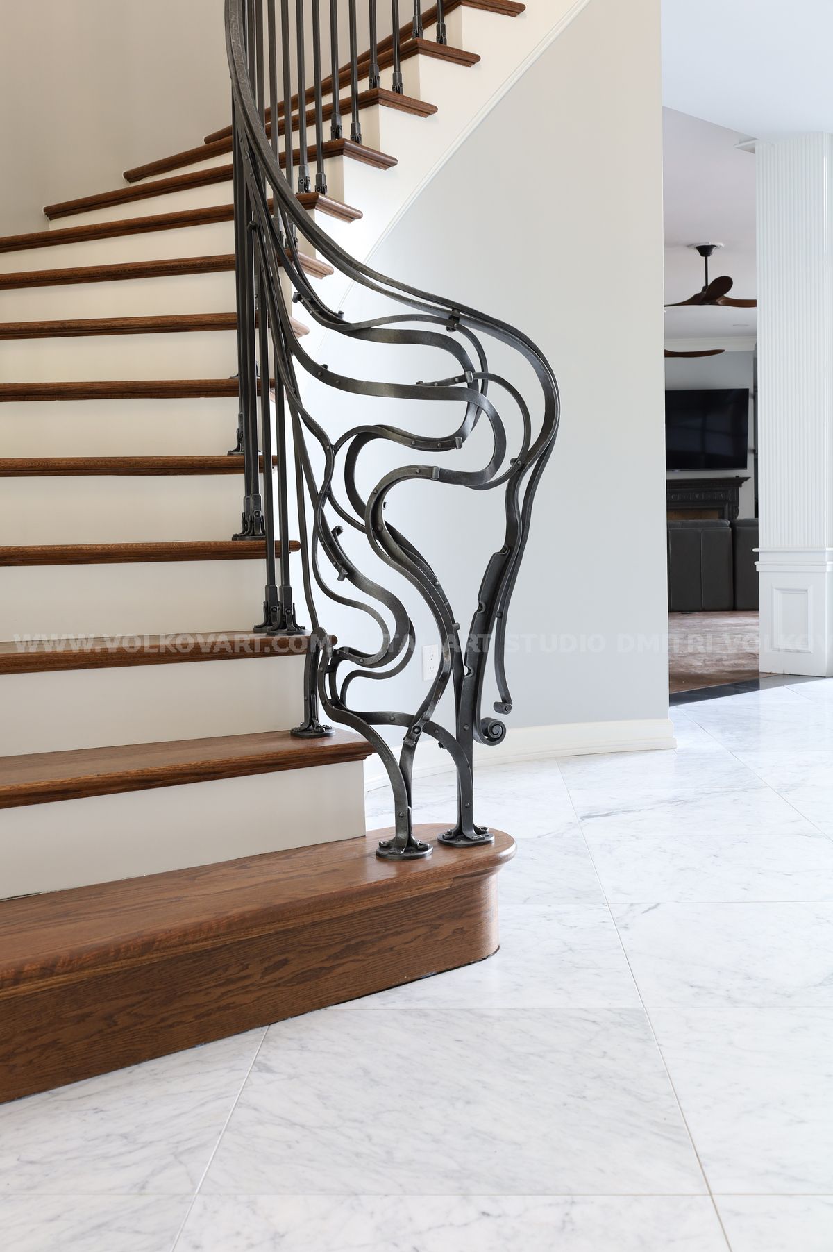 Buy Hand Crafted Staircase Railing. Custom Decorative Top