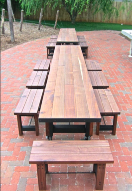 Custom Made 14' Outdoor Tables And Benches