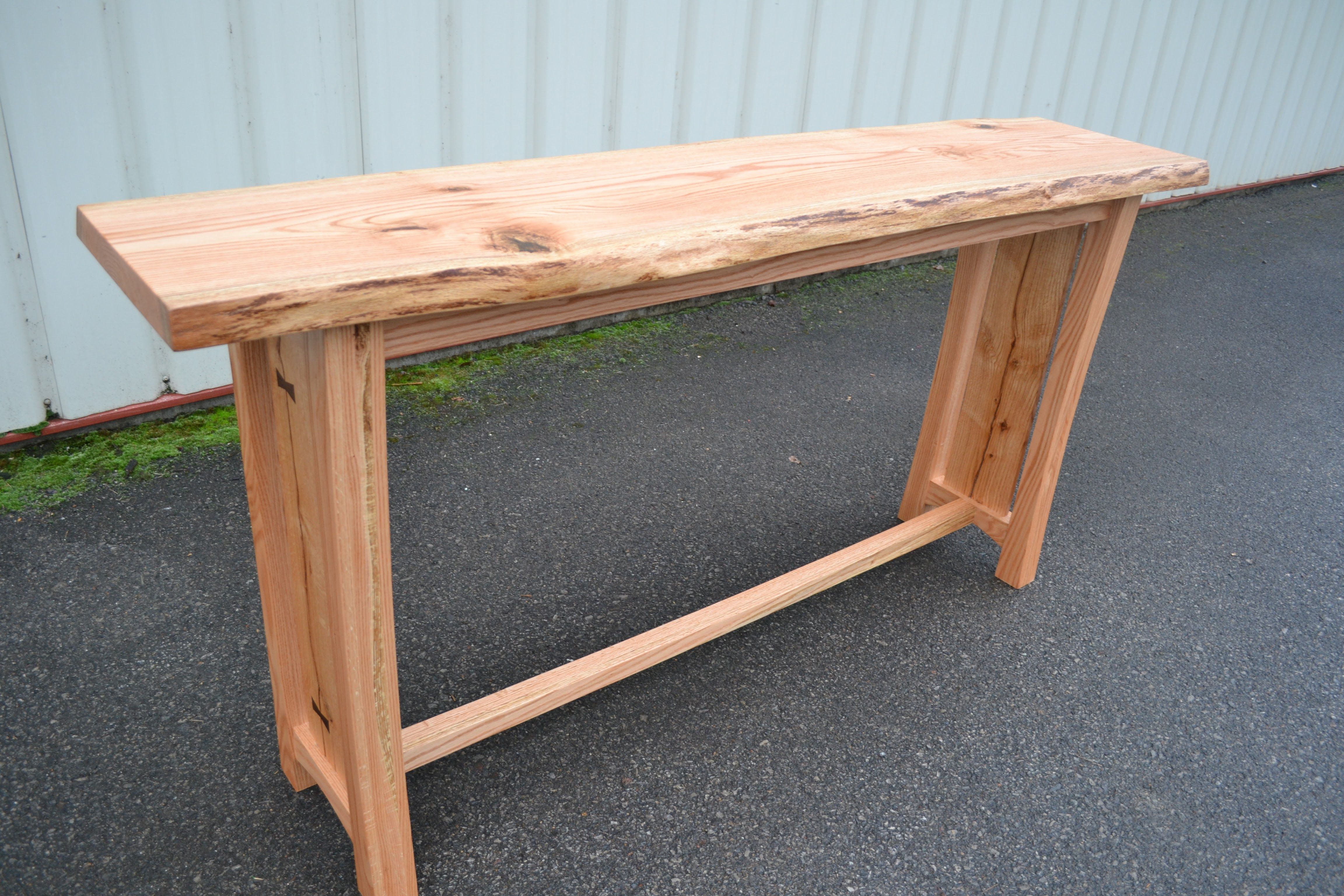 Custom Made Live Edge Red Oak Bar Table by Corey Wood Works