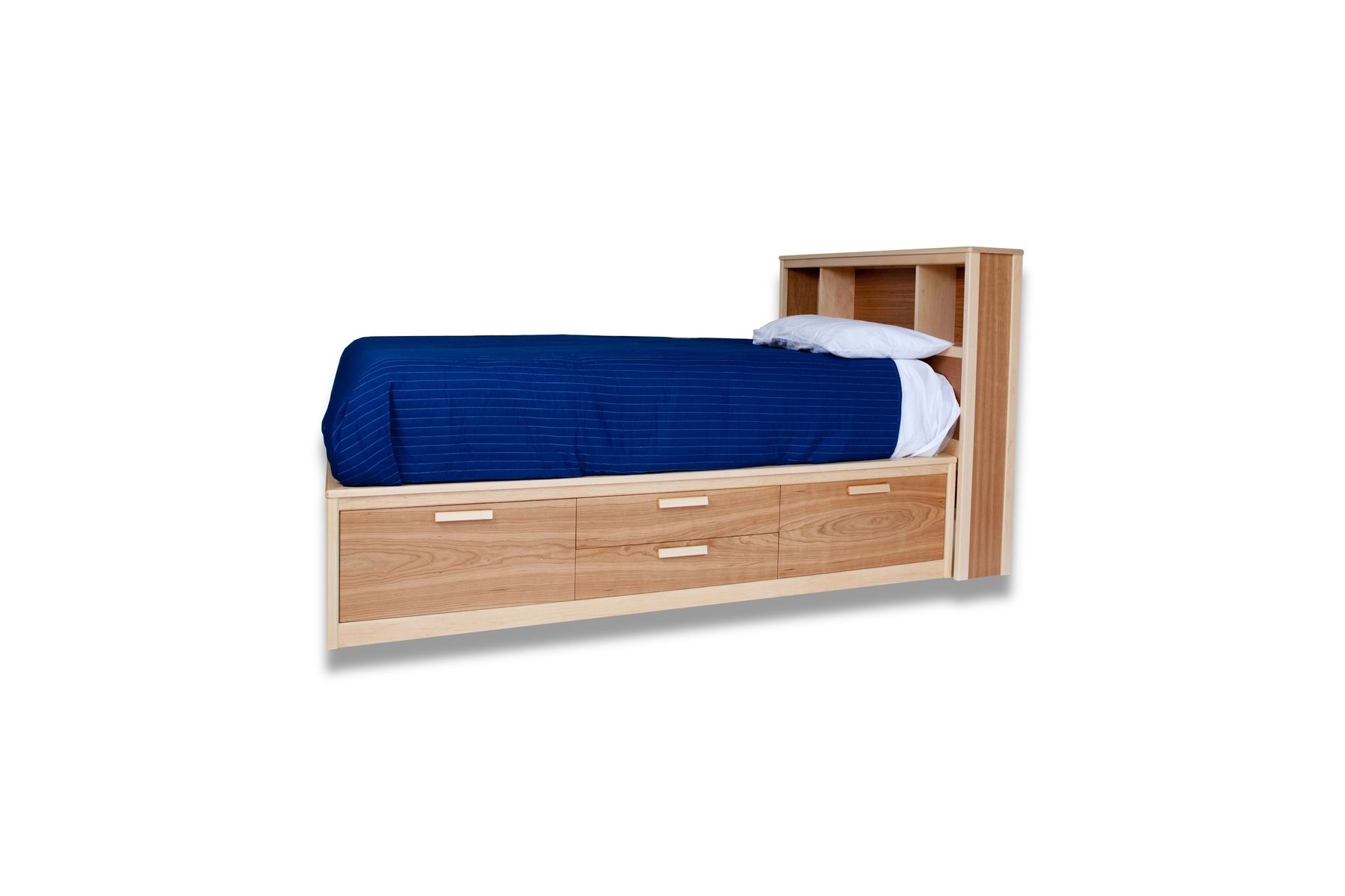 Custom Full Bookcase Headboard With Storage Drawers by SahnLee Crafts