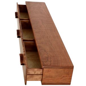 Buy Hand Crafted 3 Drawer Floating Shelf, Solid Wood, Inset Teak Drawer  Pulls, made to order from Nick Jones Designs