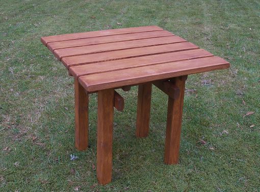 Custom Made Outdoor Side Table / End Table - Square Top - Pine