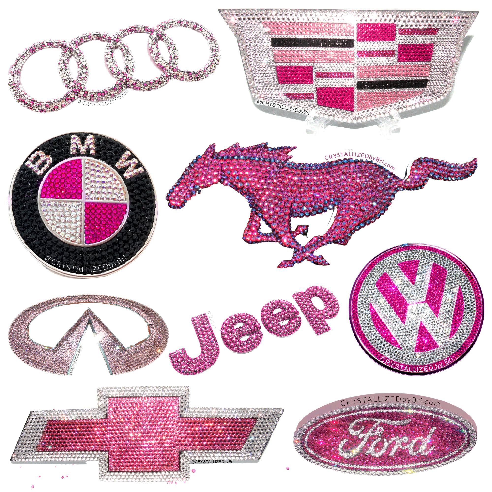 Hand Made Pink Crystal Car Emblems! Bedazzled Any Make Model Year Bling  Badges European by CRYSTALL!ZED by Bri, LLC