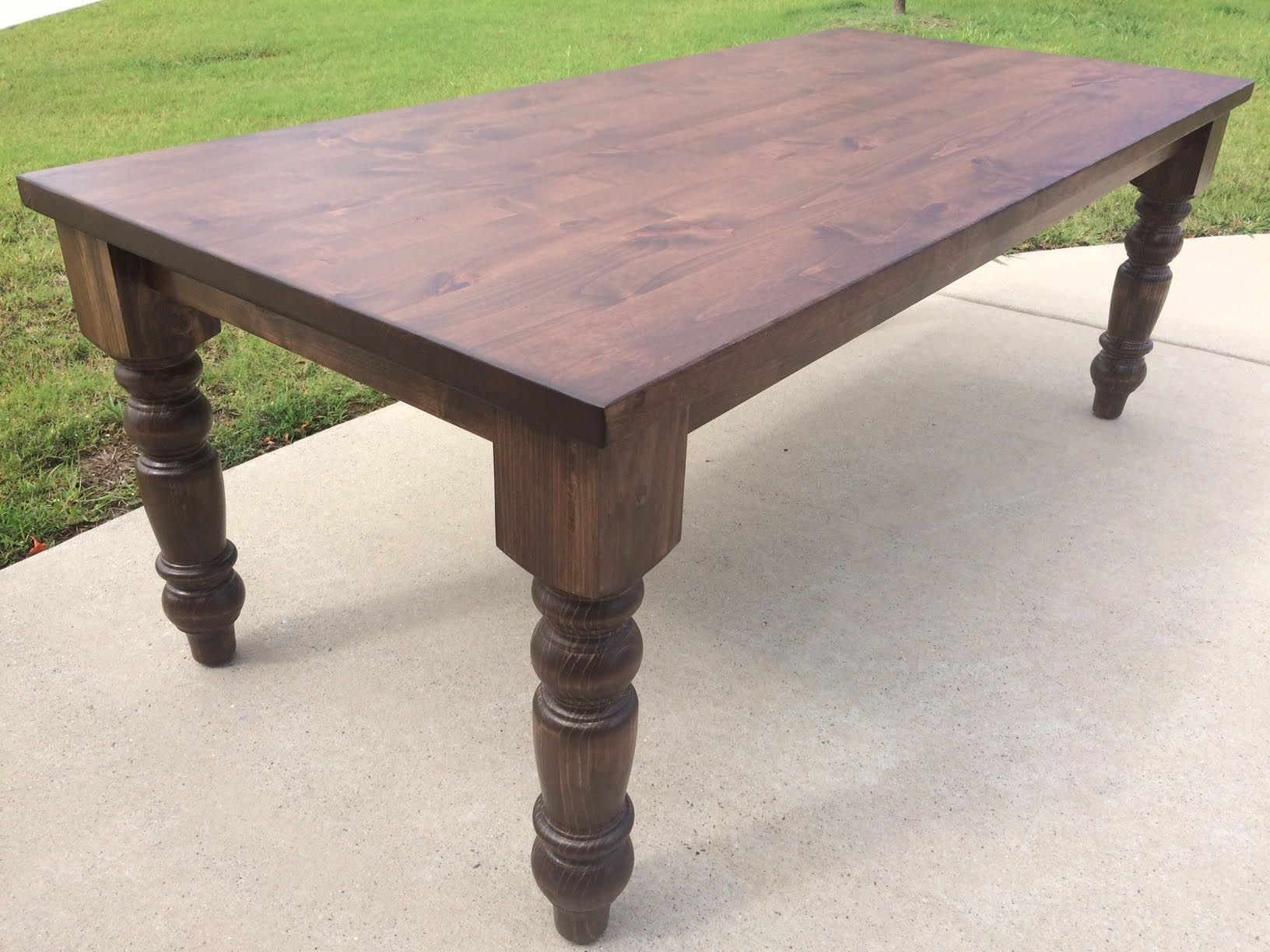 Custom Turned Leg Farmhouse Table by Rustic + Modern Handcrafted