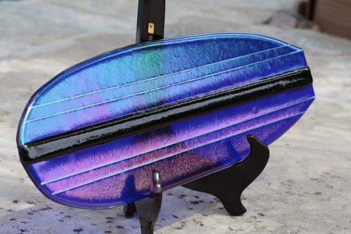 Custom Made Iridescent Blue Glass Surfboard