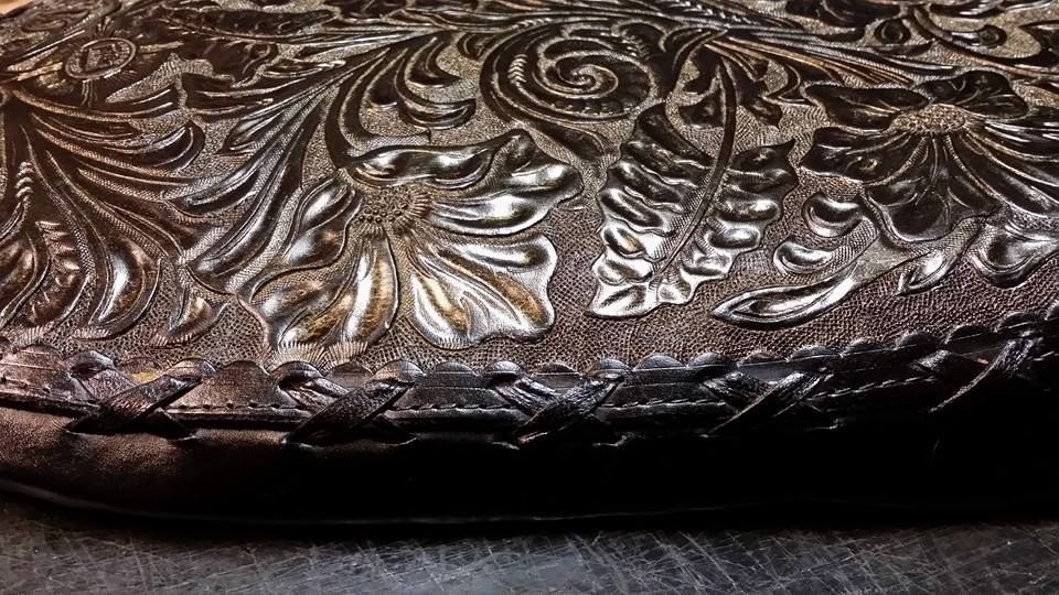 hand tooled motorcycle seat