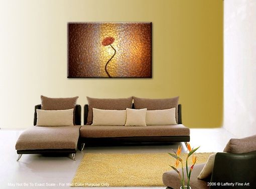 Custom Made Original Red Flowers, Metallic Copper Roses Poppies, Floral Painting - Gold Abstract Modern Art