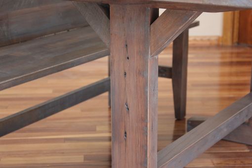 Custom Made Trestle Table And Bench Reclaimed