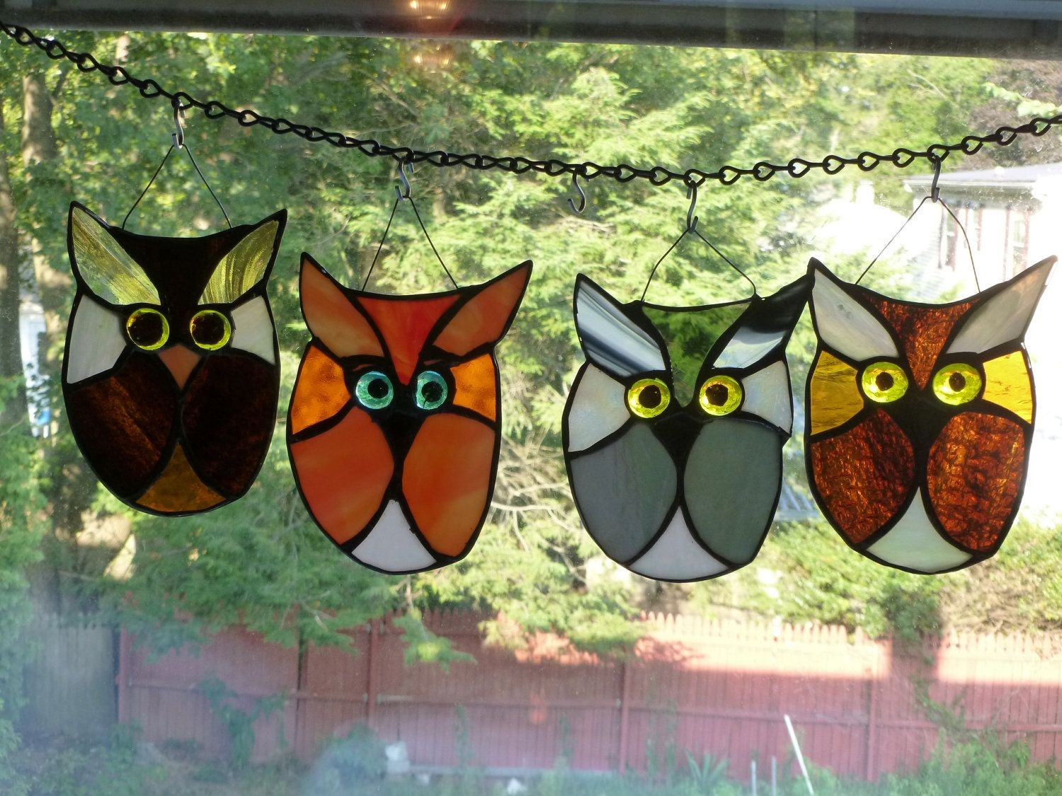 Buy Hand Crafted Adorable Multicolored Stained Glass Owl, made to order