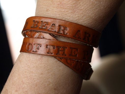 Custom Made 2nd Amendment Leather Wrap Bracelet