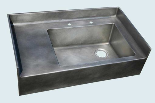 Custom Made Zinc Sink With Apron & Integral Backsplashes