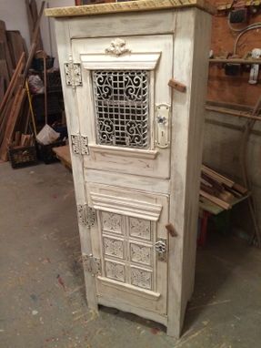 Custom Made Steampunk Clothing/Linen Cupboard, Antique Whitewash