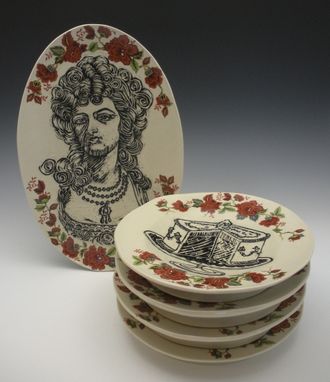 Custom Made Marie Antoinette "Let Them Eat Cake" Porcelain Serving Set